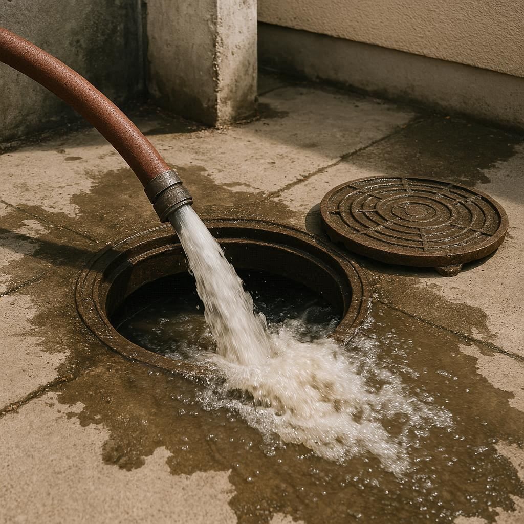 Промывка выпуска канализации метро Щербинка