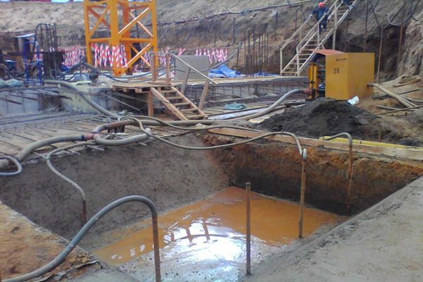 Водопонижение и осушение котлована