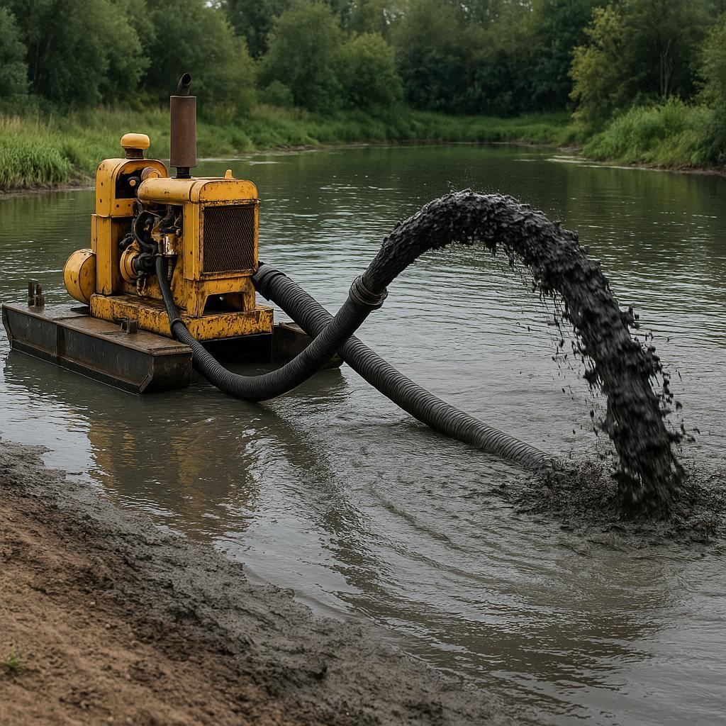 Очистка прудов и водоемов от ила метро Борисово